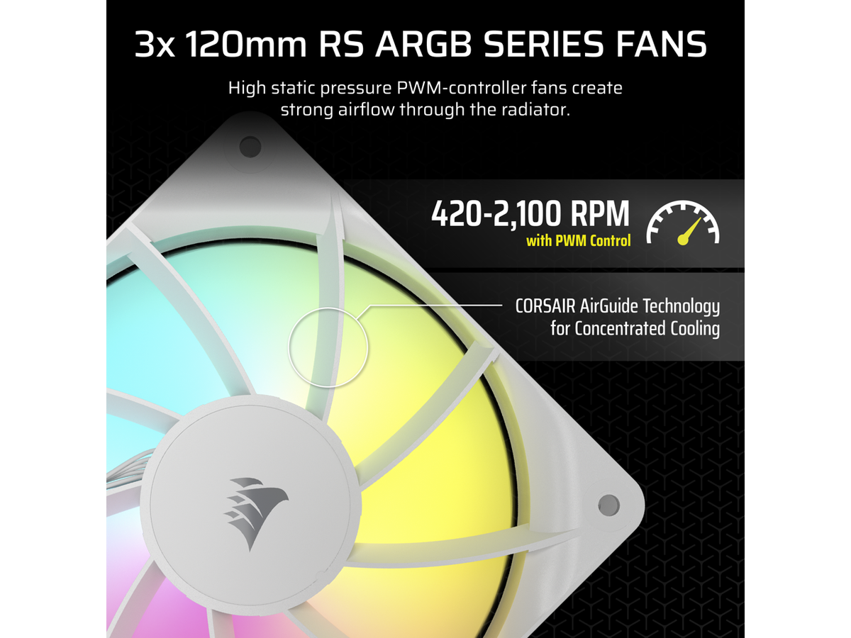 CORSAIR NAUTILUS 360 RS ARGB Liquid CPU Cooler – White – RS120