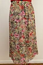 SAG HARBOR SKIRT 14 MULTICOLOR MIDI FLORAL ASYMMETRICAL SPLIT SEAMS