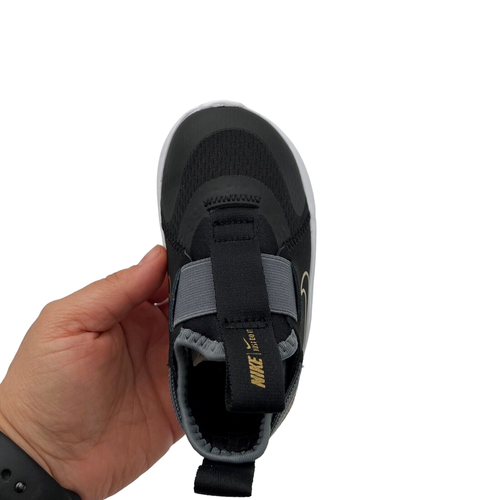 Nike Flex Plus Baby Toddler Boys SlipOn Running Shoes Size 6C7CBlack Gold eBay