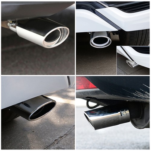 Auto Car Stainless Steel Rear Exhaust Pipe Tail Muffler Tip Round Accessories - Foto 11 di 12