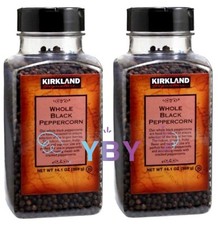 2 Jars Kirkland Signature Whole Black Pepper Peppercorn 14.1 oz Each Jar