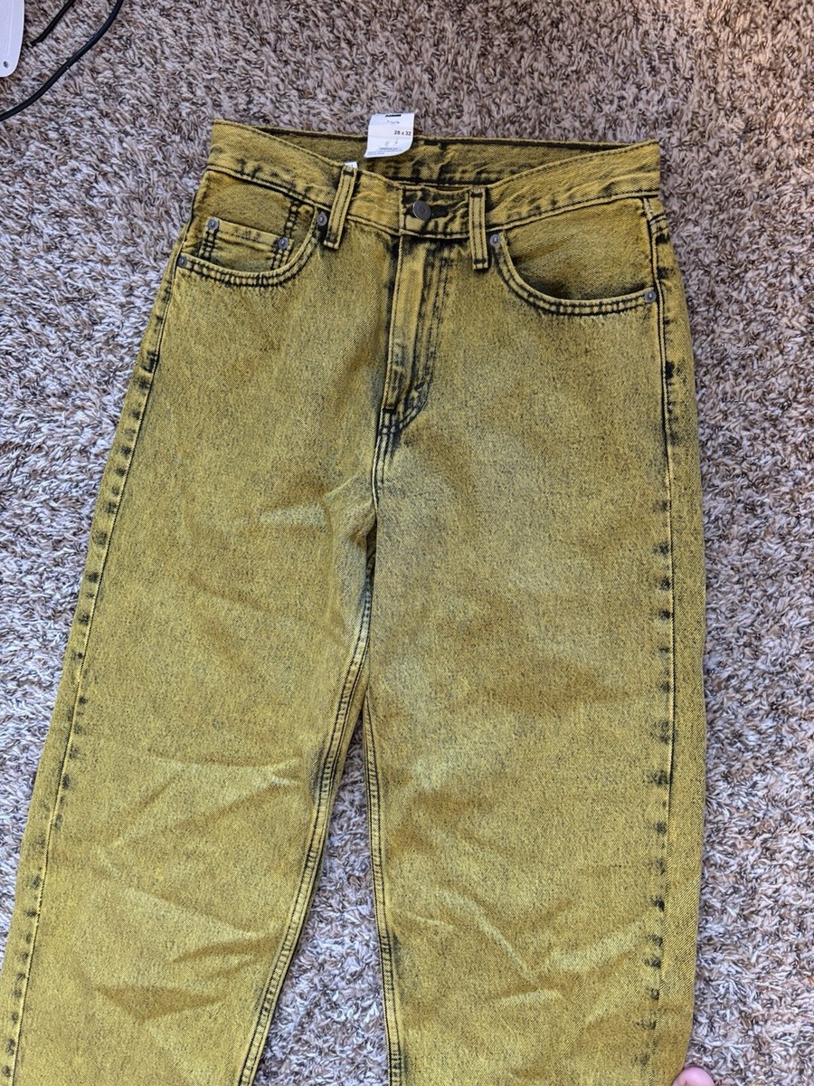 Levi's 578 Jeans Men's Size 28x32 Yellow Color Wash Denim Baggy