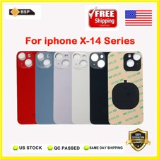 Big Cam Hole Back Glass Housing Cover For iPhone X XR XS 11 12 Mini 13 14 Plus