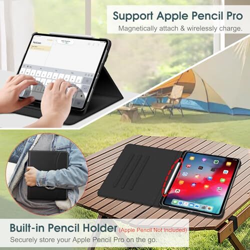 Folio Case for iPad Pro 13-inch (M4) 2024, Multi-Angle Viewing Black - Picture 5 of 7