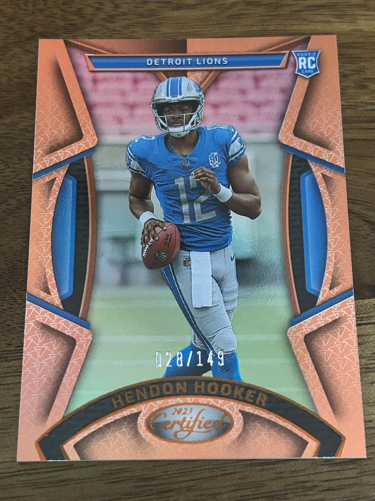 2023 Panini Certified HENDON HOOKER RC Rookie Mirror Orange 028/149 LIONS