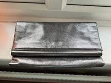 Episode metallic silver clutch bag with dust bag