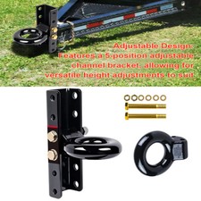 3id Trailer Pintle Hitch Lunette Ring Eye Coupler5-position Adjustable Channel