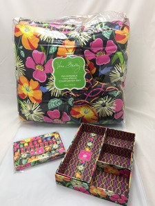 Vera-Bradley-Jazzy-Blooms-Twin-XL-Comforter-Sham-Drawer-Organizer-Set-amp-Markers