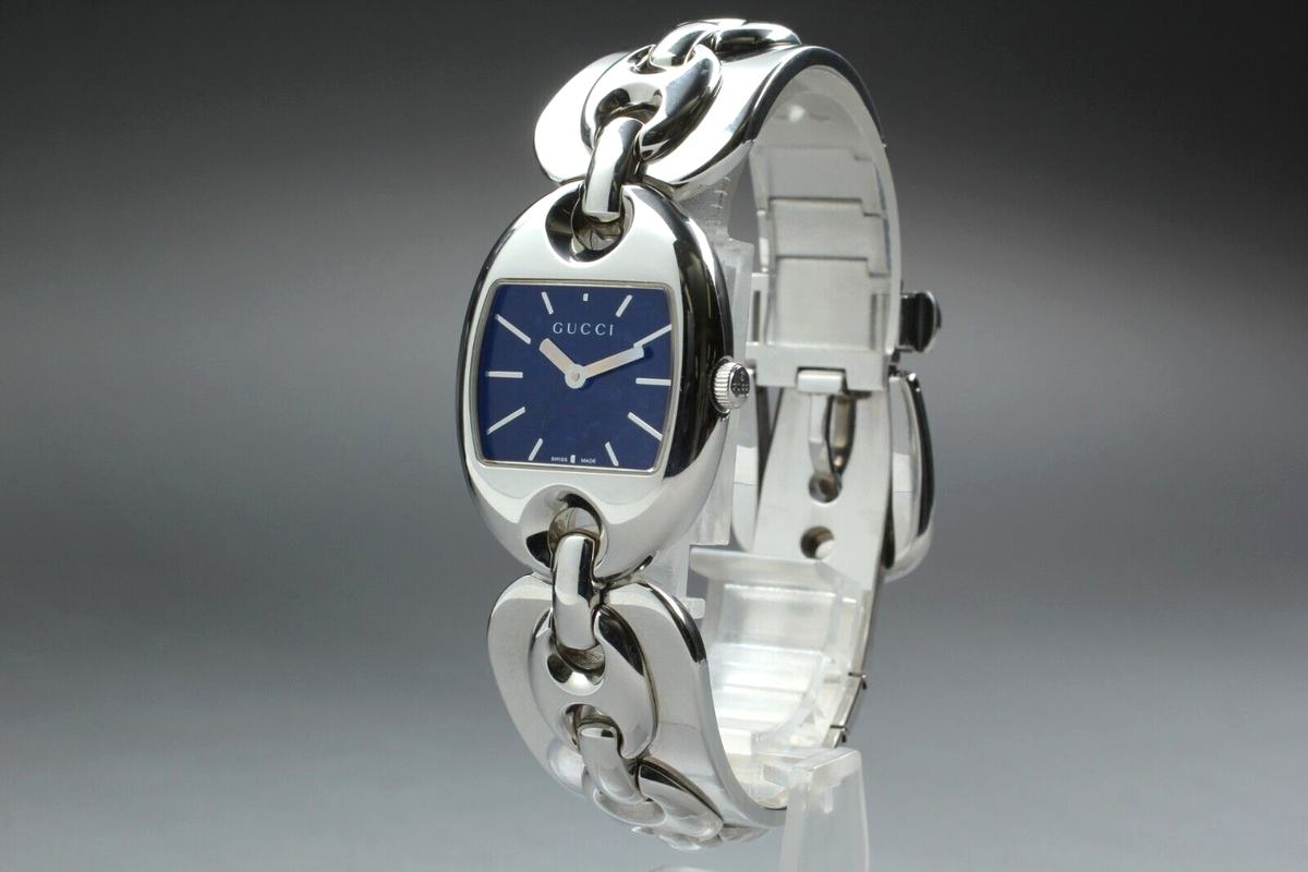 [良品] GUCCI 121.5 Marina Chain Quartz YA121502 Gucci Marina Chain 121 Pearl Ladies Mini Quartz Watch