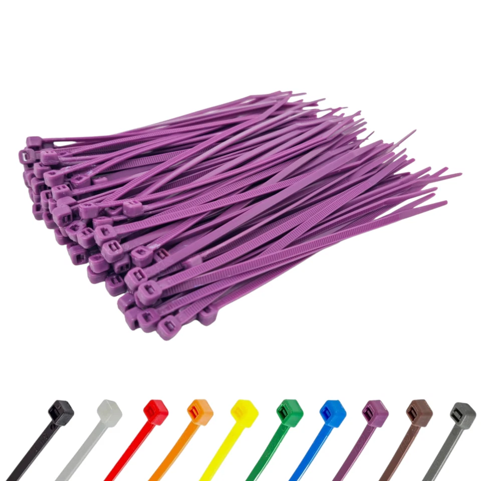 NYLON PLASTIC CABLE TIES ZIP TIE WRAPS THIN SMALL LARGE LONG WIDE (ALL COLOURS) - Image 4 of 4