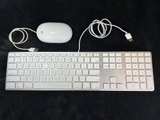 Apple White Aluminum USB Wired Keyboard Mighty Mouse A1152 A1243 iMAC G4 G5 eMAC