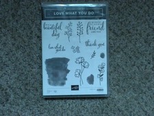 Stampin' Up Used Retired Photopolymer Stamp Love What You Do