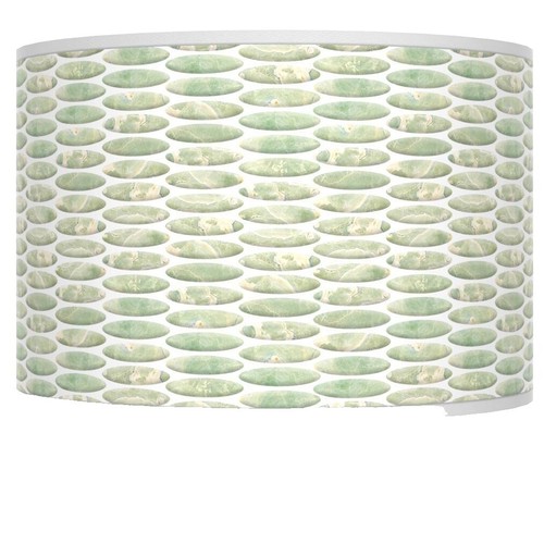Large Tiffany-Style Lamp Shade In Pale Green & Cranberry – Lily/Tulip Design, Glass Material