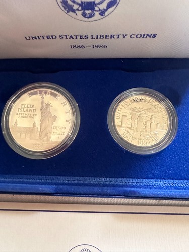 United States Liberty Coins Ellis 1886-1986 S Proof Silver with Case, Box & COA - Picture 2 of 2