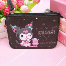 Sanrio Kawaii Kuromi Coin Purse Card Holder Key Chain Backpack ID Tag US