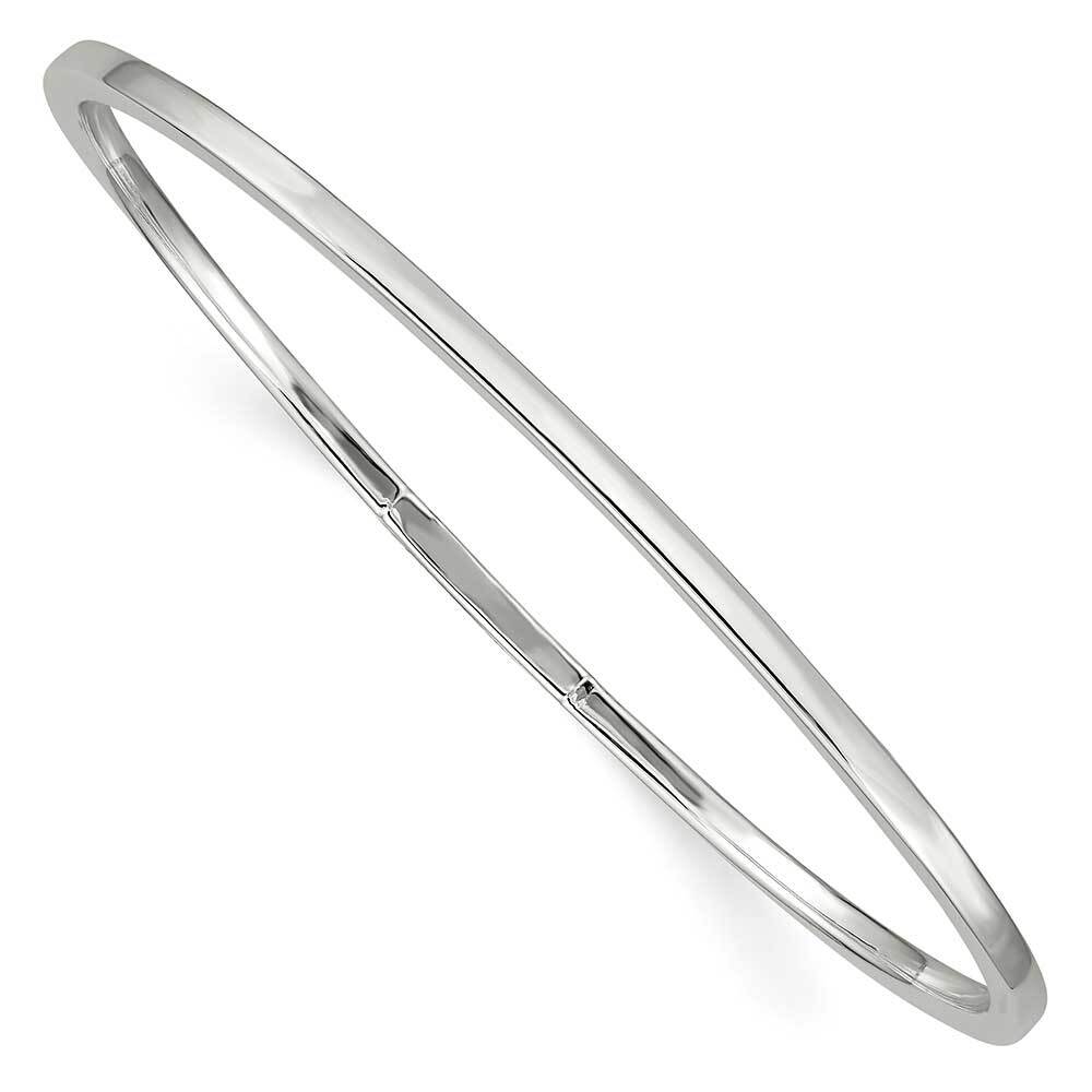 Sterling Silver 2mm Squared Edge Slip-on Bangle Bracelet | eBay