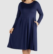 24seven Comfort Apparel Women's Fit and Flare Midi Dress Plus Size 3X