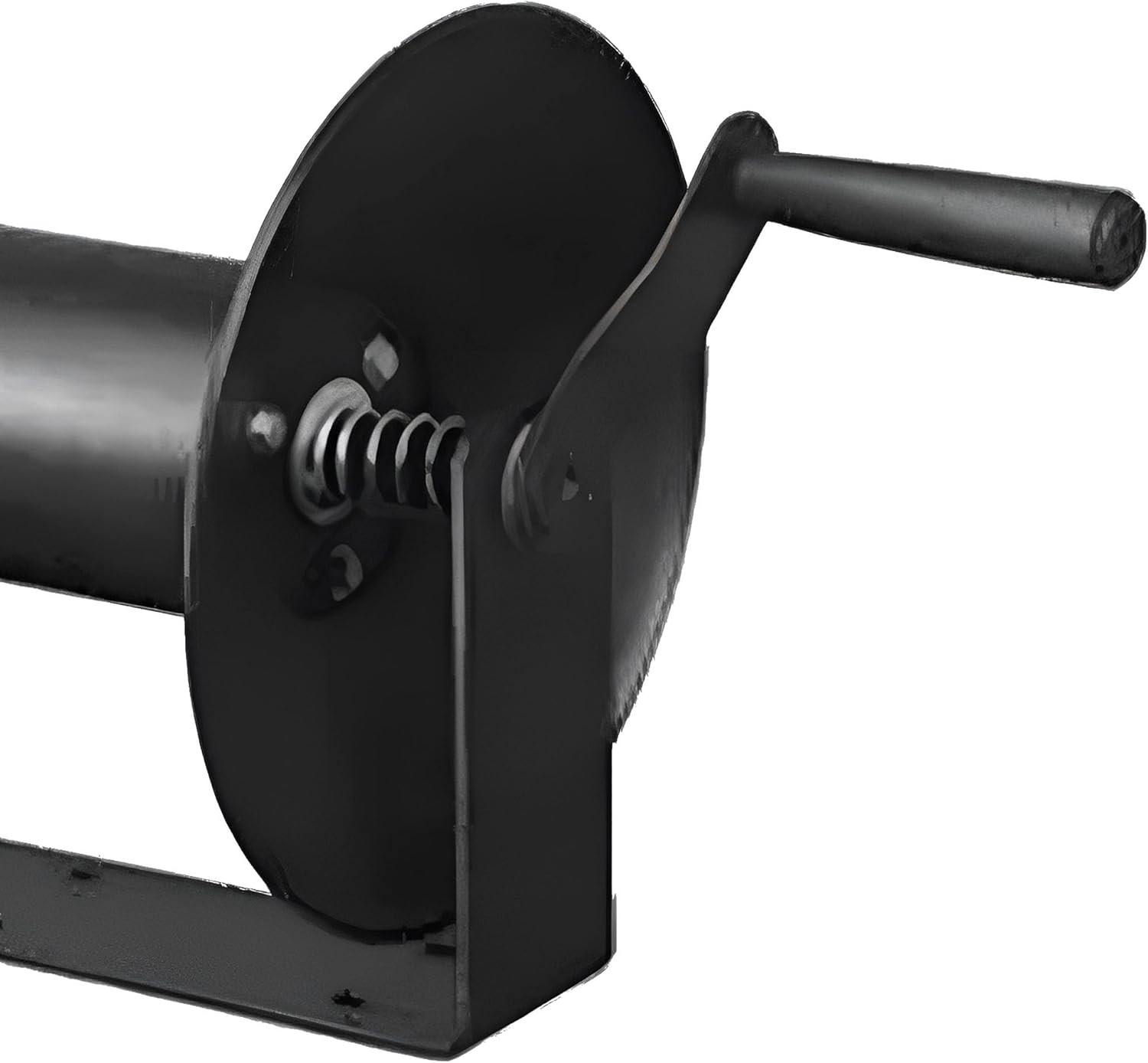 Compact 100' Retractable Air Hose Storage Reel - 3/8" Powder Coated Steel, Black
