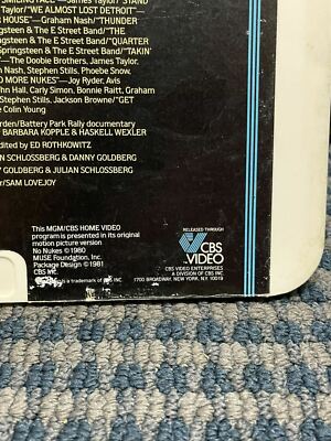 1980-81 THE MUSE CONCERT “No Nukes” CBS HOME VIDEO*CED