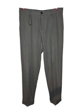 Zara Men's Dress Pants Cuffed Stretch Flat Front Knit Tapered Gray Sz. 30 NWOT