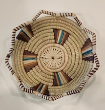 Natural Handwoven Tray with Earth-Tone Accents
