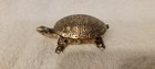 Vintage Turtle Saccharin Holder & Tongs Trinket Box Stash Silver Plated Germany