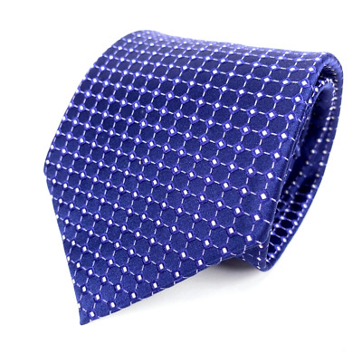 Ermenegildo Zegna Recent 100% Silk Dark Blue Dot Square Pattern Tie 3.5'' x 59''