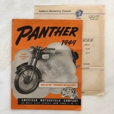 1949 PANTHER American MOTORCYCLE Co VINTAGE Flyer Brochre ADVERTISING Price List