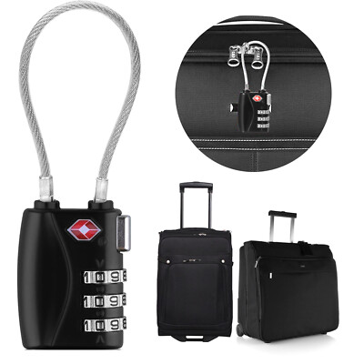 TSA-Approved Digital Combination Luggage Lock With Steel Cable  2/3/4/5-Pack