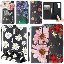 For Samsung Galaxy S24FE A16 A35 A55 Wallet Leather Case Personalised Flip Cover