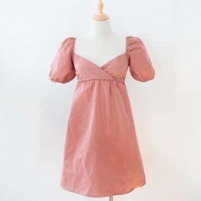 WILFRED Heirloom Pink Puffy Sleeve Tie Back Opera Mini Dress Women's Size L  | eBay