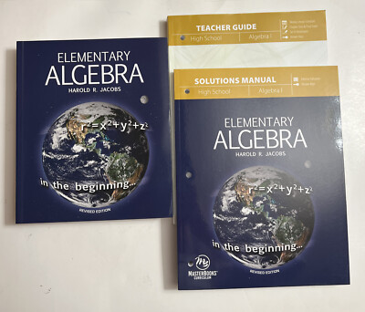 Elementary Algebra, Harold Jacobs, (Paperback) Set, Text, Solutions, Teachers
