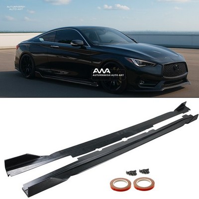 Side Skirt Winglet Extension PU Lip Splitter Body Kit For 17-22 Infiniti Q60