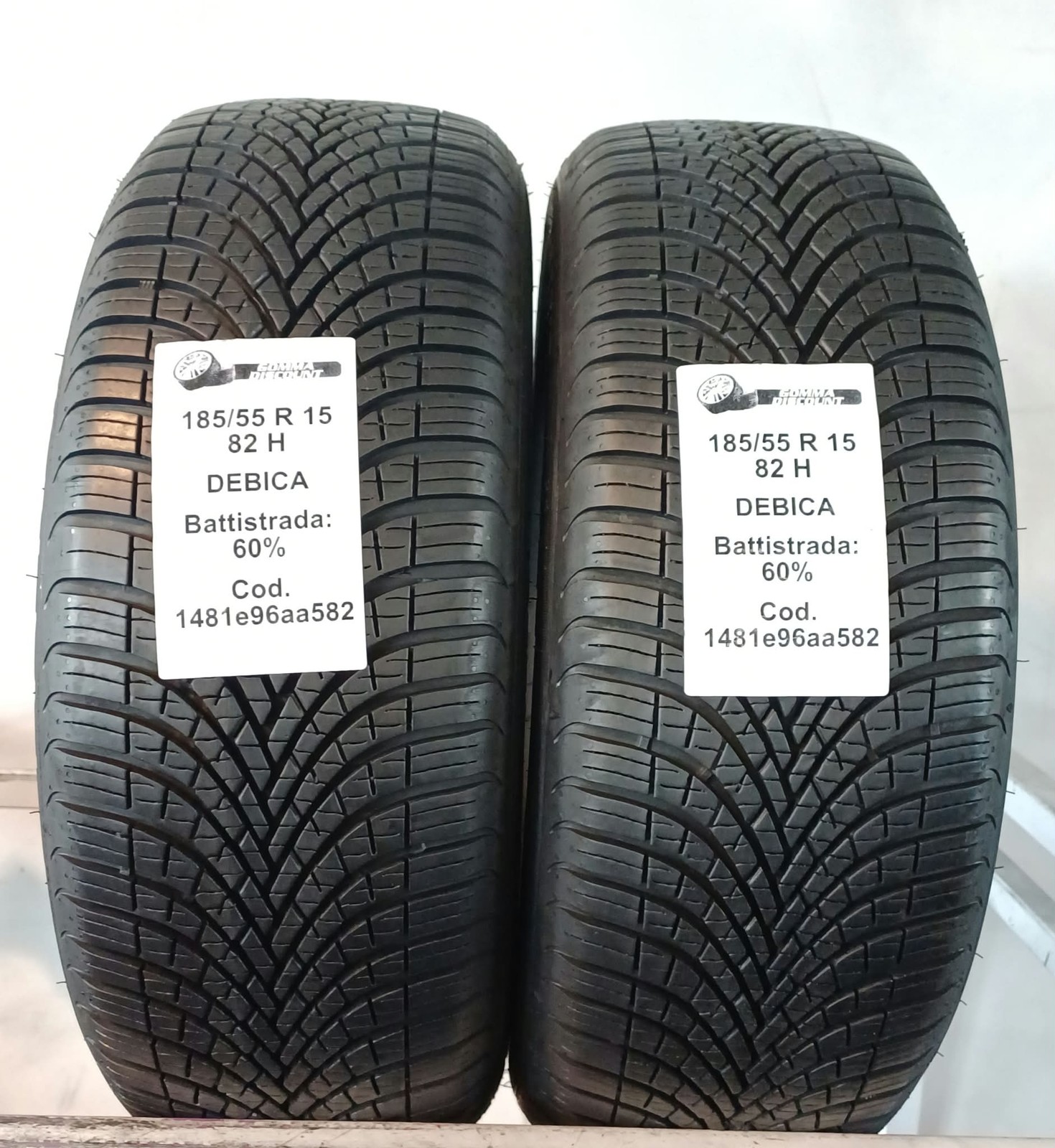 PNEUMATICI USATI PEZZI 2 DEBICA NAVIGATOR 3 185/55 R15 82H 4 STAGIONI