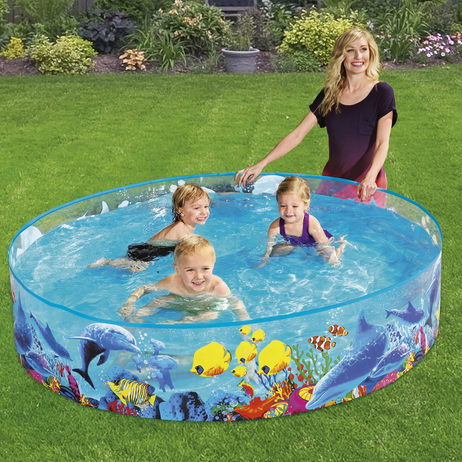 H2OGO! 6\' x 15" Odyssey Fill \'N Fun Plastic Kids Swimming Pool