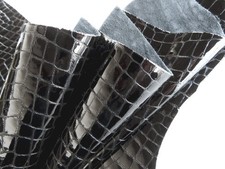 KROKODIL LEDER SCHWARZ 140x85 1,4mm Lederhaut Rindleder Büffelleder Fell Tasche