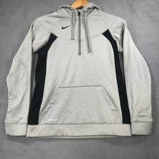 Nike Fleece Hoodie Sweatshirt Women's Medium Gray Therma Fit Pullover Sportswear