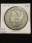 1878-CC $1 Morgan Silver Dollar VG+ Key Date 90% Silver