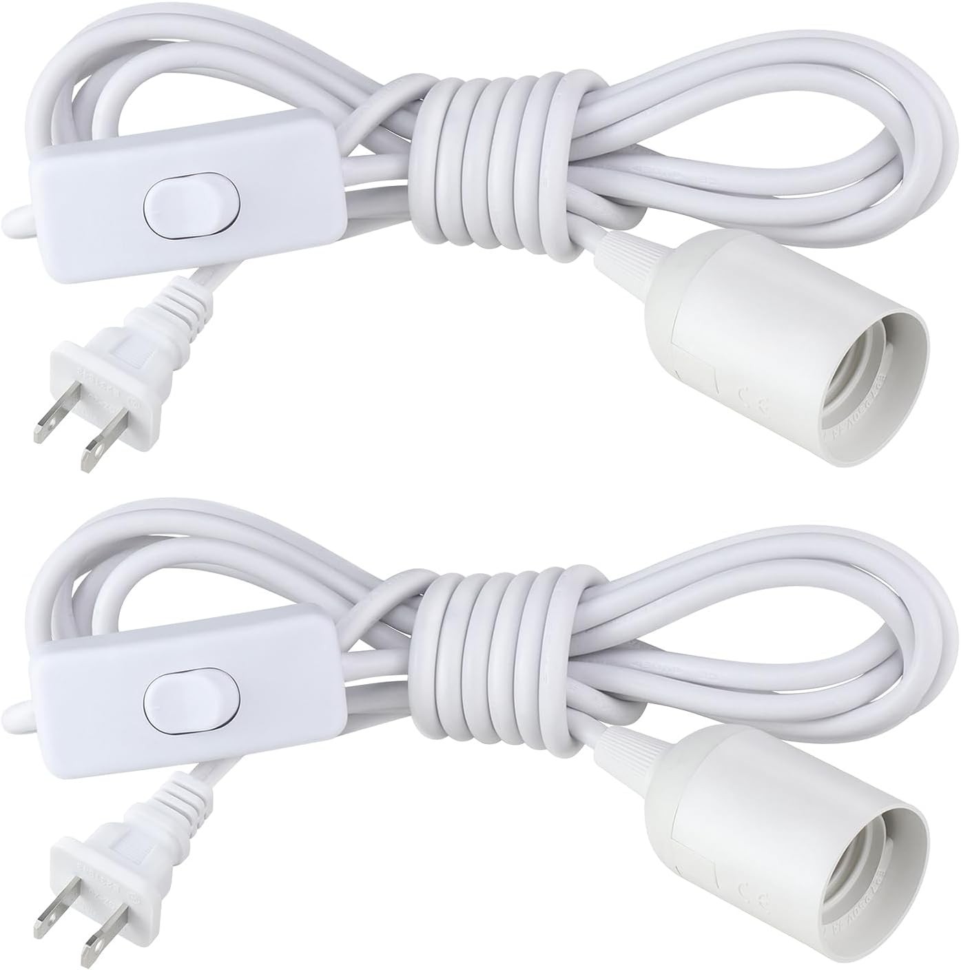 2Pack Plug in Hanging Light Kit, E26/E27 Vintage Lights with White