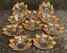 10 Eisschalen Glas Desertschalen farbenfroh bunt