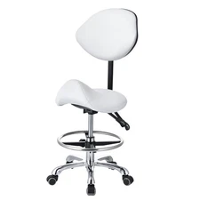 Professional Saddle Stool Chair with Back Support, Rolling Saddle Ergonomic Stoo