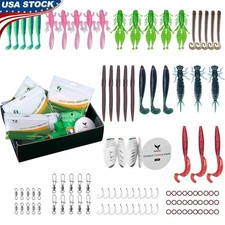 Fishing Lures Kit 90pcs Soft Baits Fishing Knot Guide Freshwater Saltwater Gear