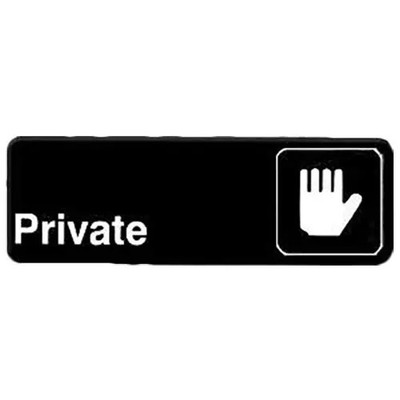 Thunder Group PLIS9303BK 9'' x 3'' Black Self Adhesive Information Symbol Sign