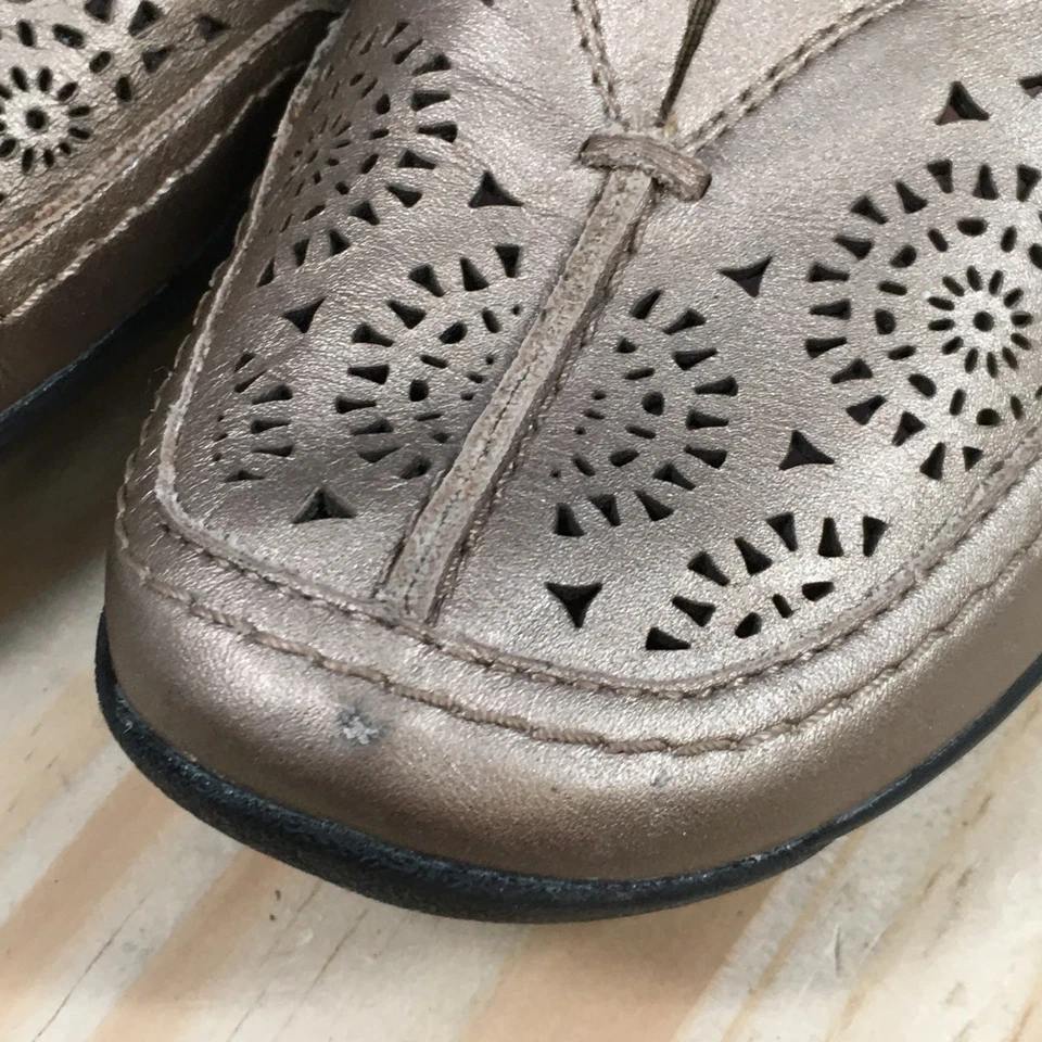 Clarks Zapatos Artesanales Mujer 8 M Kessa Gazebo Sin Cordones Metálicos Bronce Comodidad Foto 4 de 4
