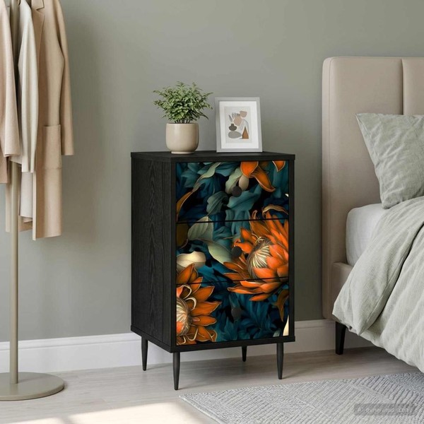 Nachttisch Lochem Schwarz Eichen-Optik 36 X 33 X 61 Cm-image