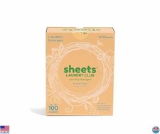 Laundry Detergent Sheets, 100 Loads, Fragrance Free, Eco-Friendly, 50 Sheets
