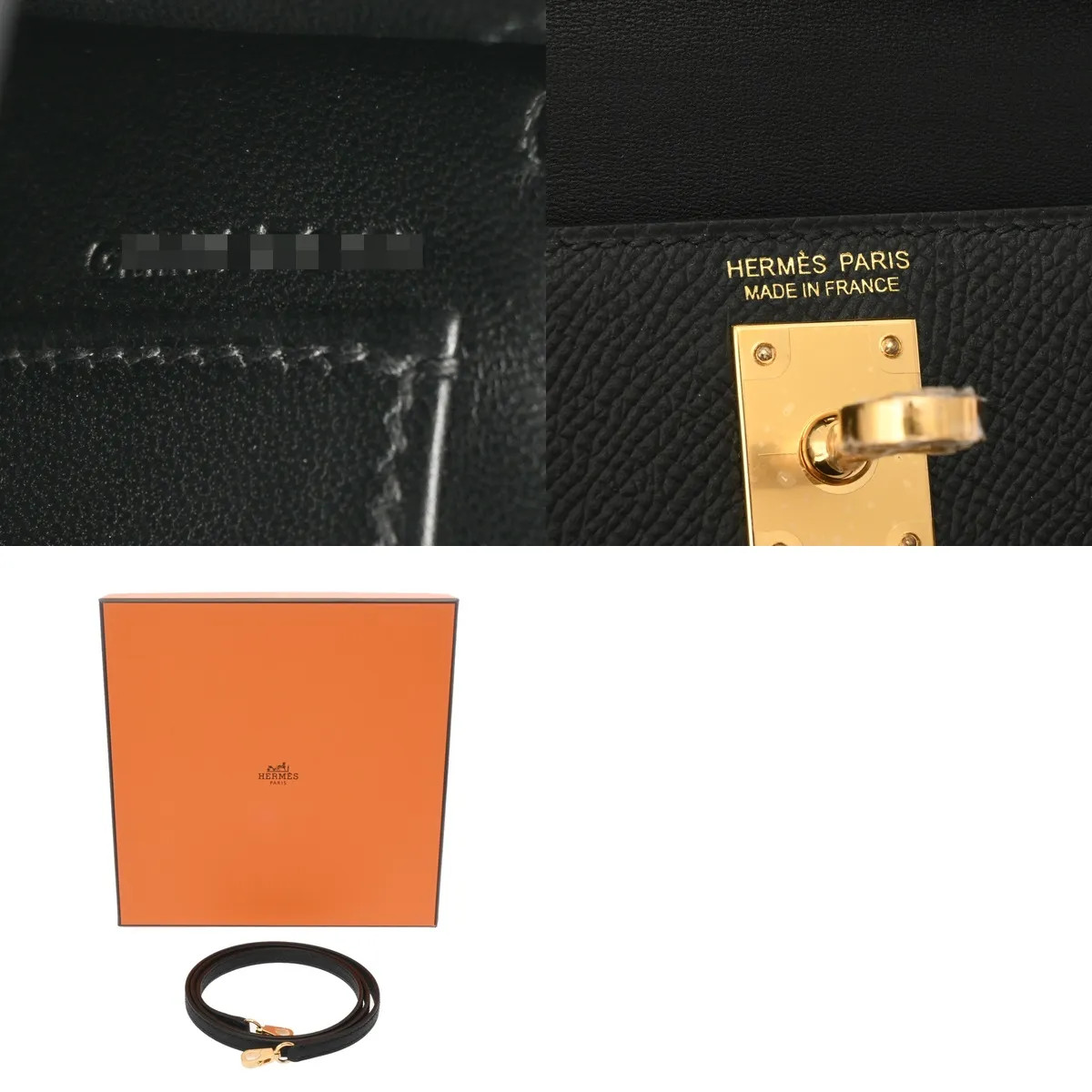 Hermes Kelly Handbag Epsom Leather Black #WB4650 image 10