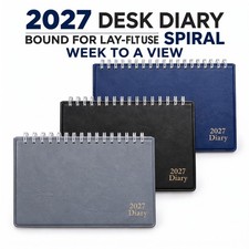 2027 Spiral Desk Diary Week to View WTV Calendar Wiro Planner Office Business