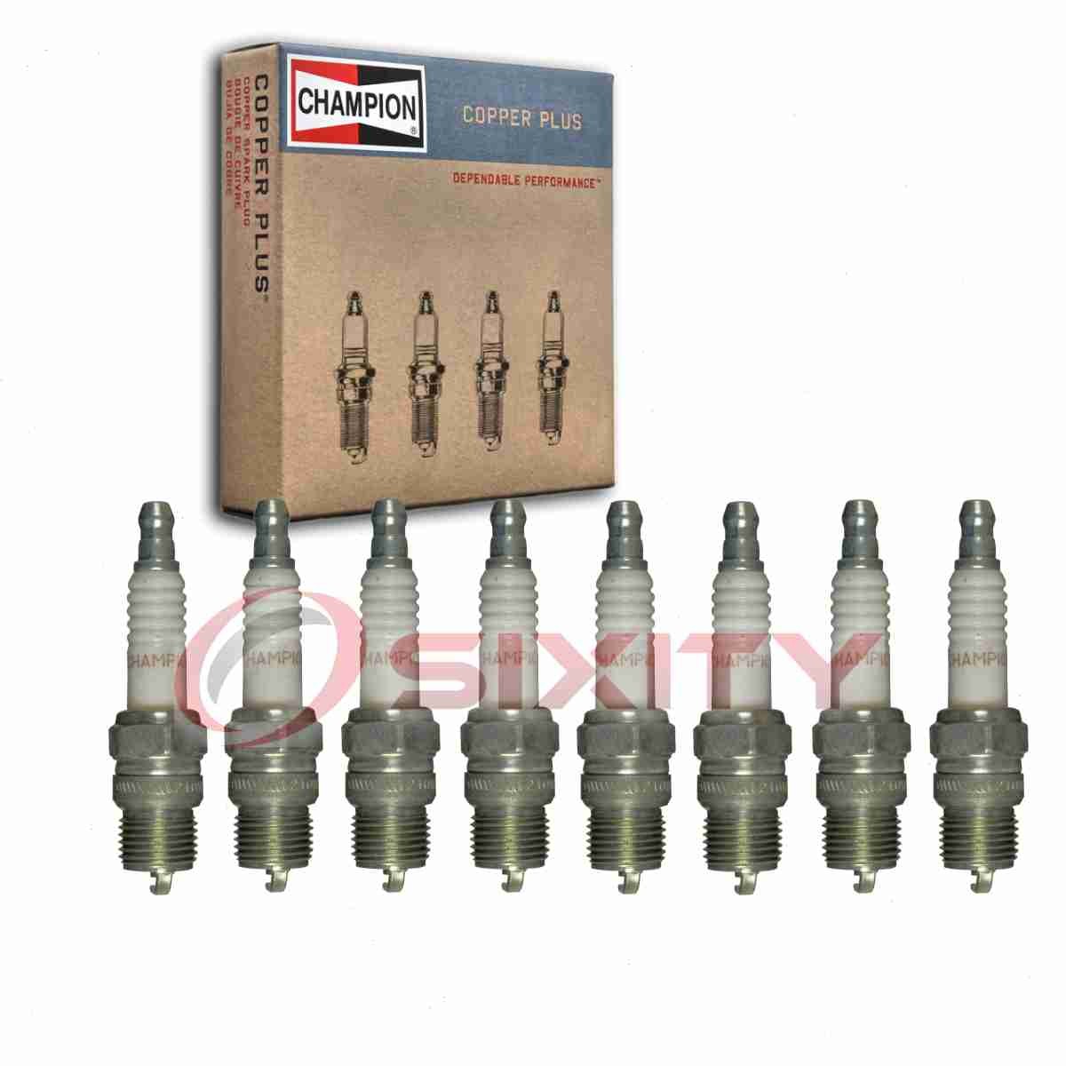8 pc Champion Copper Plus Spark Plugs for 1970 Pontiac Laurentian 7.4L V8 tx