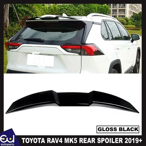 REAR ROOF BOOT SPOILER TRUNK WING OEM FIT FOR TOYOTA RAV4 MK5 19+ GLOSS BLACK - Picture 1 of 13